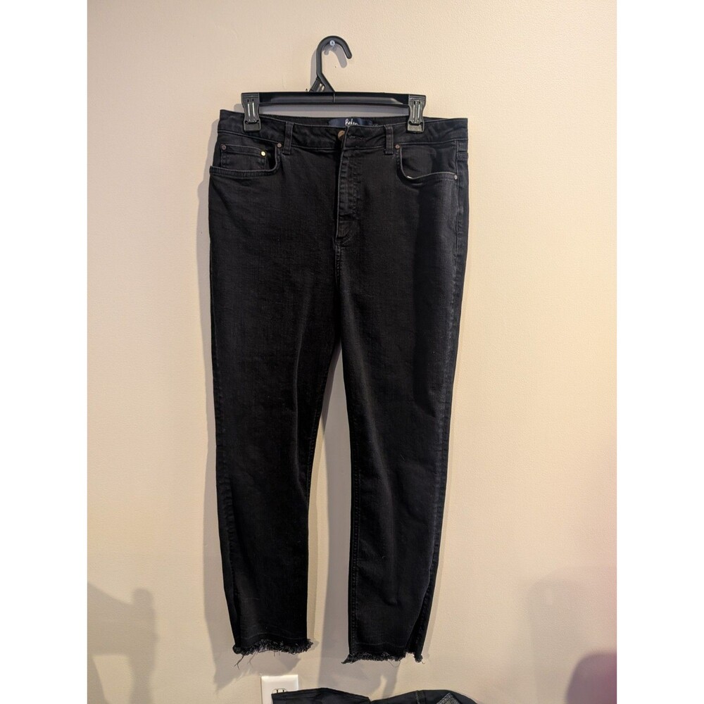 Boden size 12L Black Salisbury side split denim Punk Goth Emo Straight Jeans